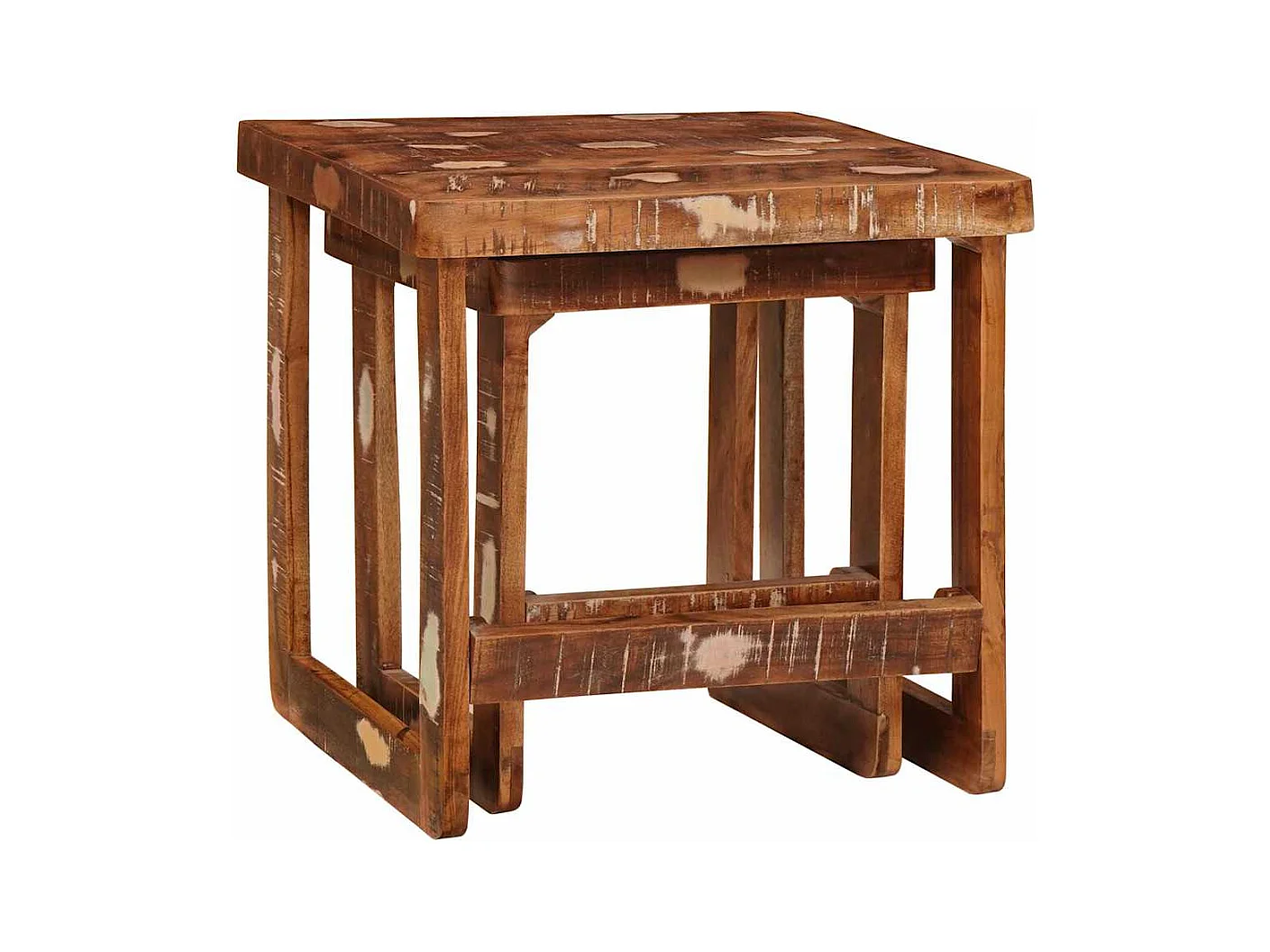 Tables d'appoint Multicolore bois de récupération massif