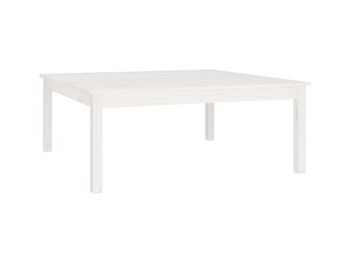Mesa de centro Blanca 100x100x40 cm Madera maciza de pino