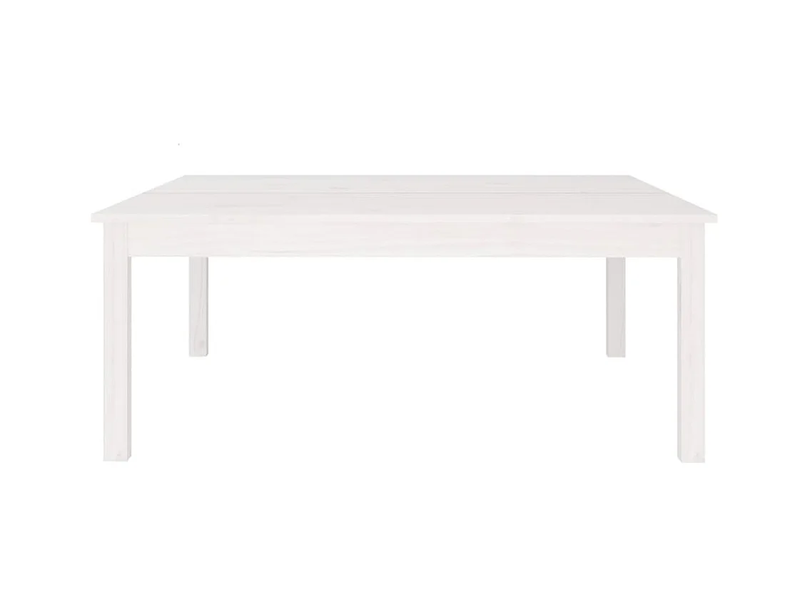 Mesa de centro Blanca 100x100x40 cm Madera maciza de pino