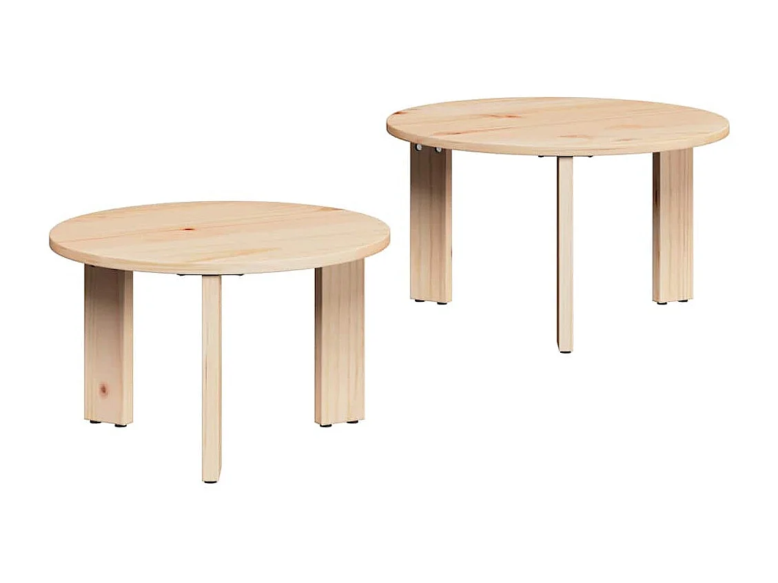 Table basse 2 pcs Naturel 47,5 x 47,5 x 27 cm