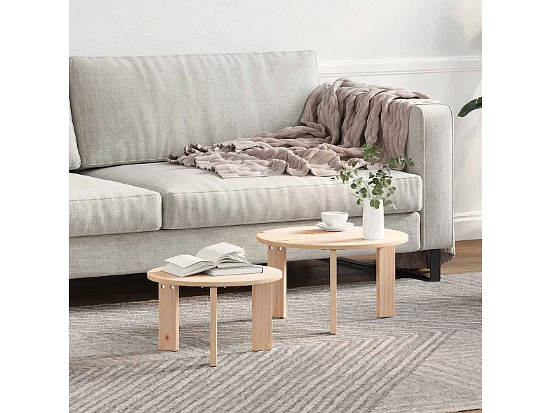 Table basse 2 pcs Naturel 47,5 x 47,5 x 27 cm