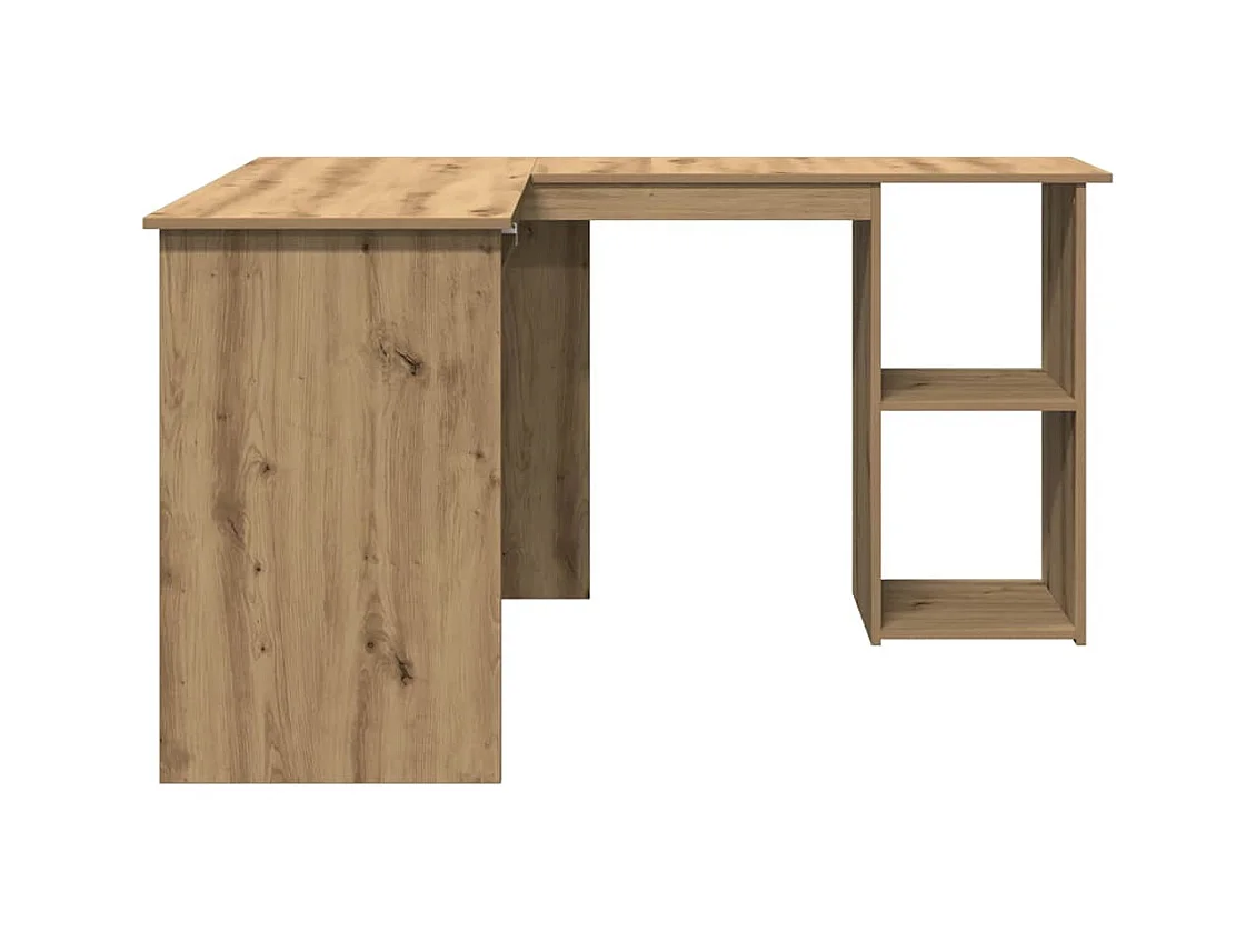 Bureau d'angle chêne artisanal 120x140x75 cm bois d'ingénierie