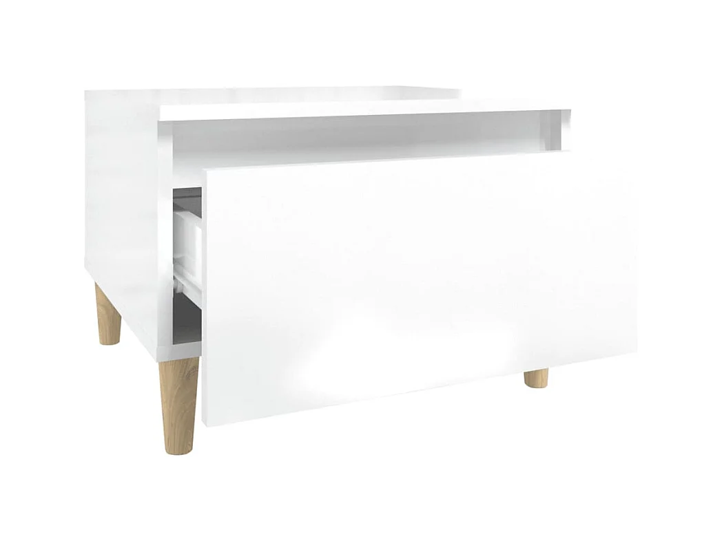 Tables d'appoint 2pcs Blanc brillant 50x46x35cm Bois ingénierie