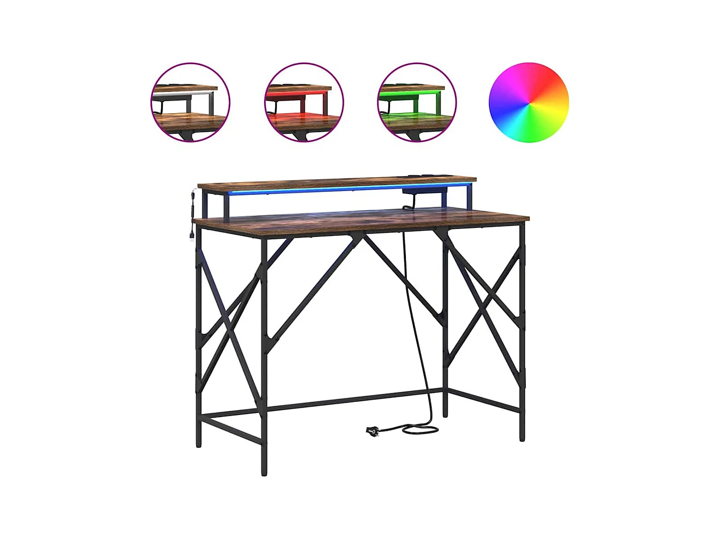 Bureau Chêne fumé 100 x 50 x 86.5 cm Bois d'ingénierie