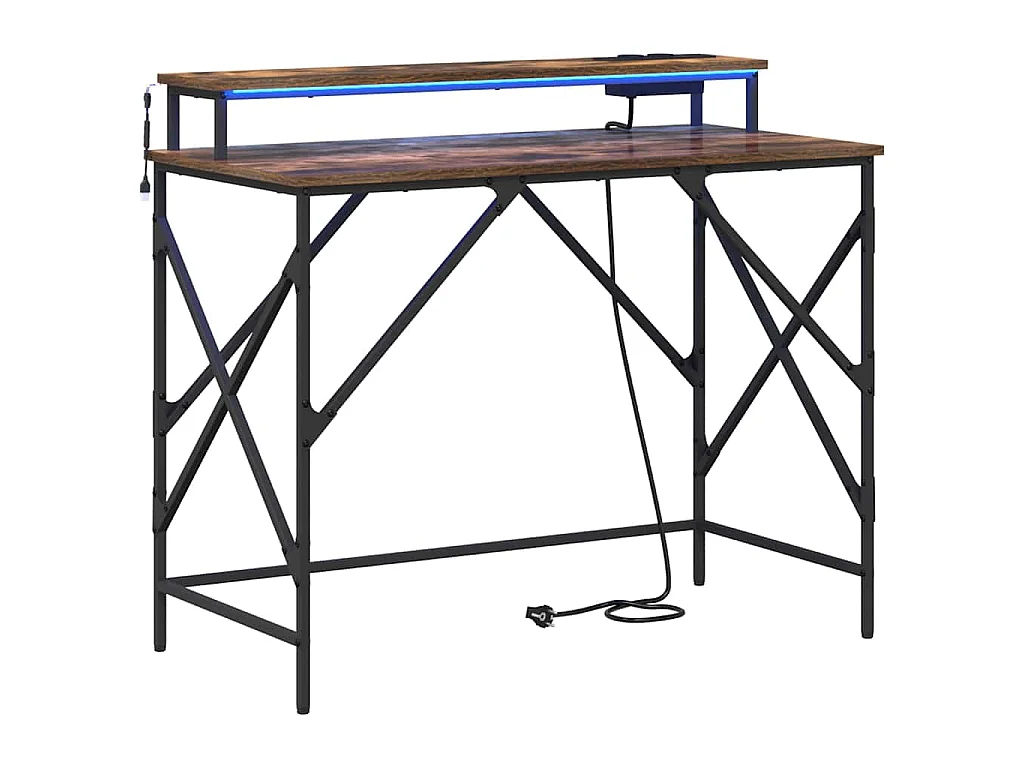 Gerookt eikenhouten bureau 100 x 50 x 86,5 cm bewerkt hout