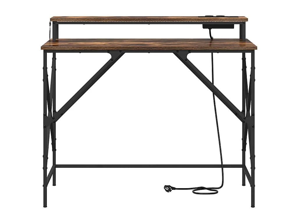 Gerookt eikenhouten bureau 100 x 50 x 86,5 cm bewerkt hout