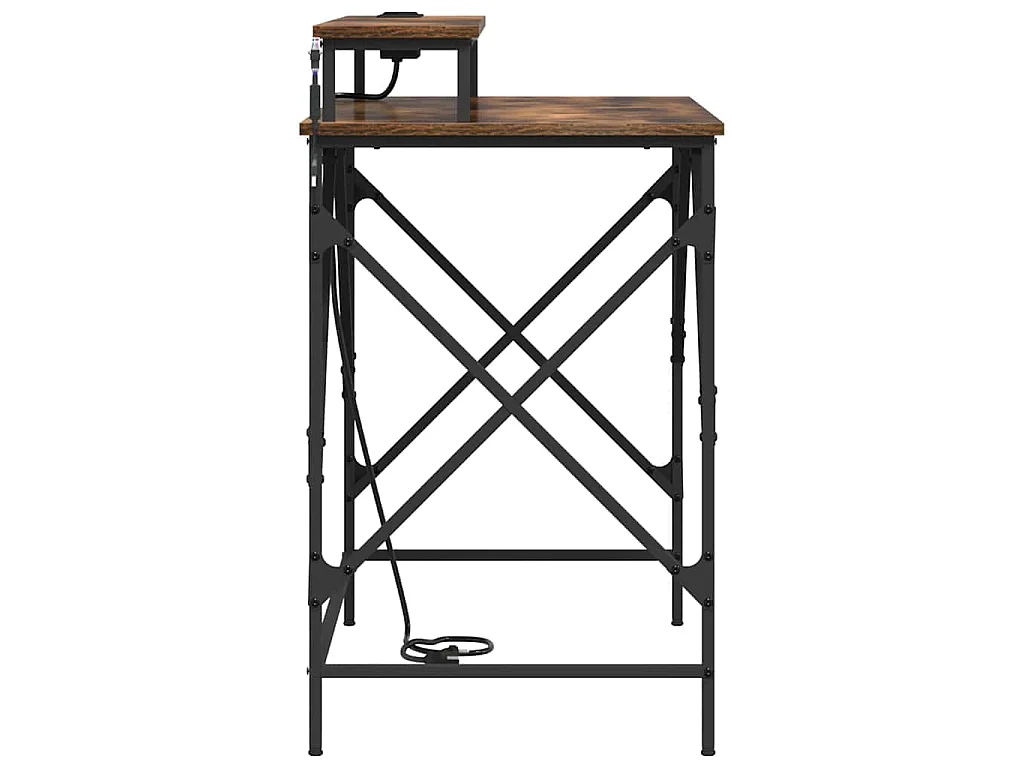 Gerookt eikenhouten bureau 100 x 50 x 86,5 cm bewerkt hout