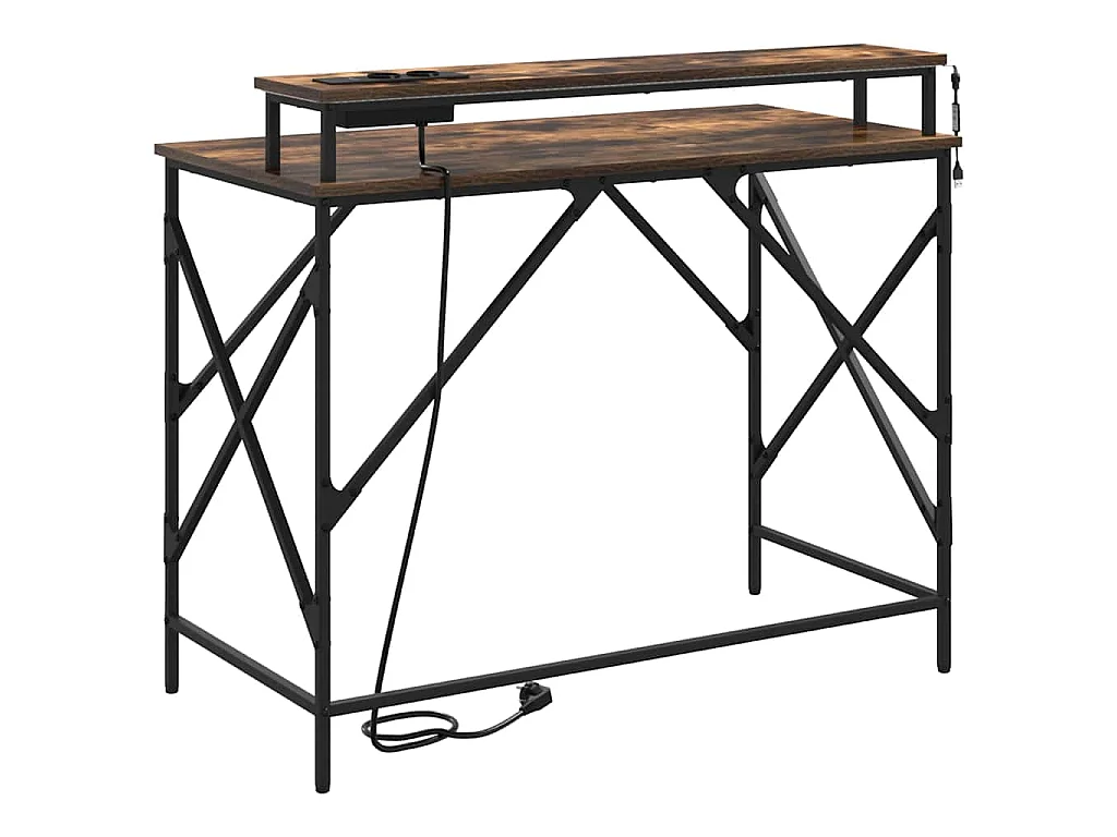Gerookt eikenhouten bureau 100 x 50 x 86,5 cm bewerkt hout