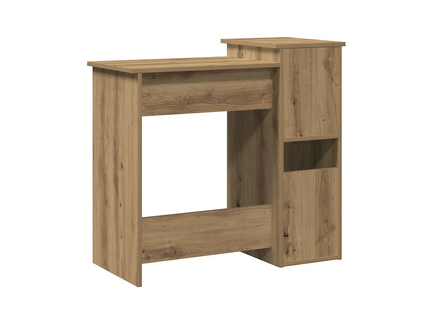 Bureau avec étagères chêne artisanal bois d'ingénierie