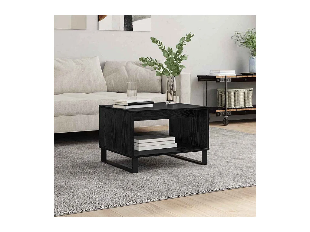 Table basse Chêne noir 60 x 50 x 40 cm Bois d'ingénierie