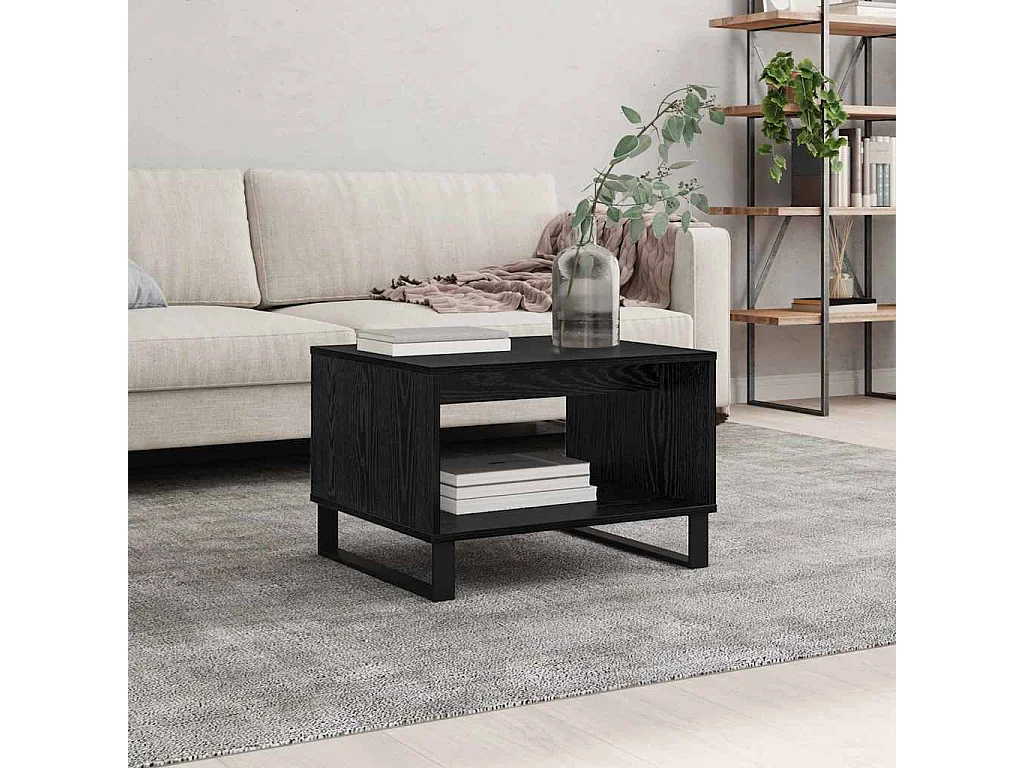 Couchtisch Eiche schwarz 60 x 50 x 40 cm Holzwerkstoff