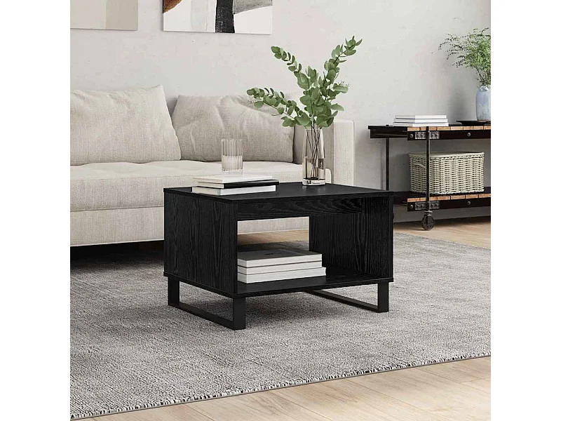 Table basse Chêne noir 60 x 50 x 40 cm Bois d'ingénierie