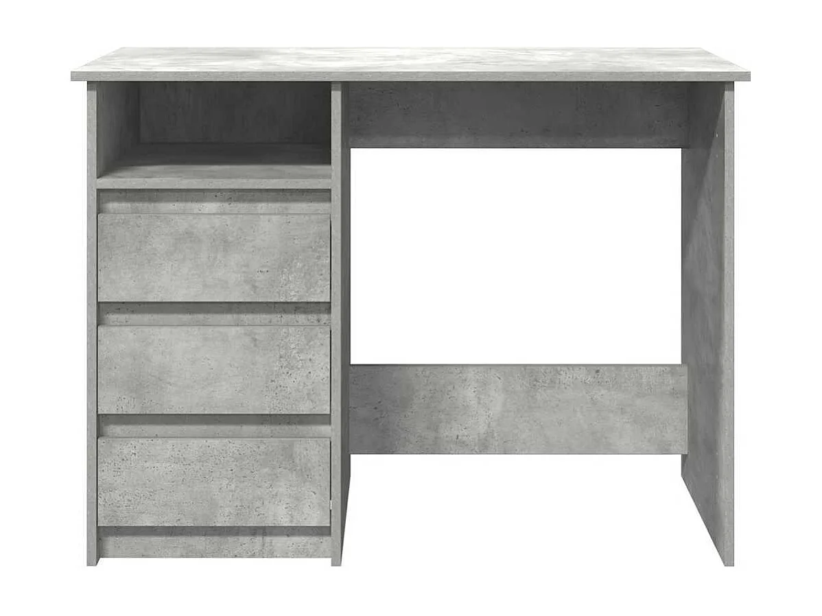 Bureau gris béton 102x50x75 cm bois d'ingénierie