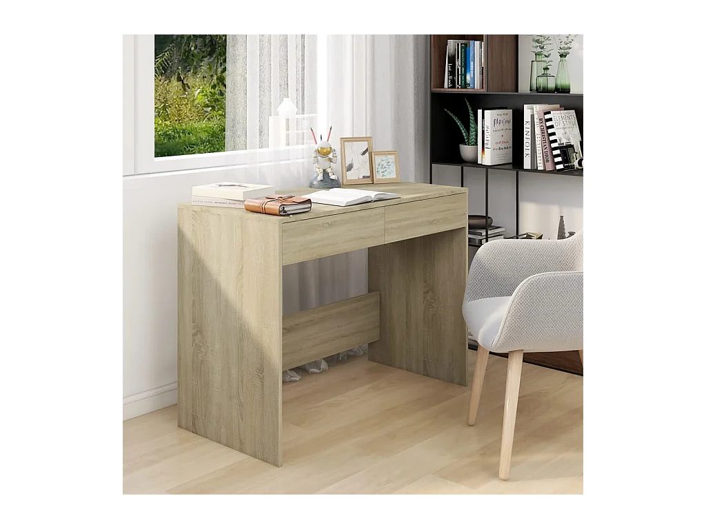Escritorio de roble Sonoma 101x50x76,5 cm Madera de ingeniería