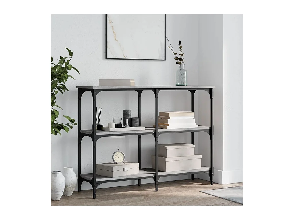 Table console sonoma gris 100x29x75 cm bois d'ingénierie