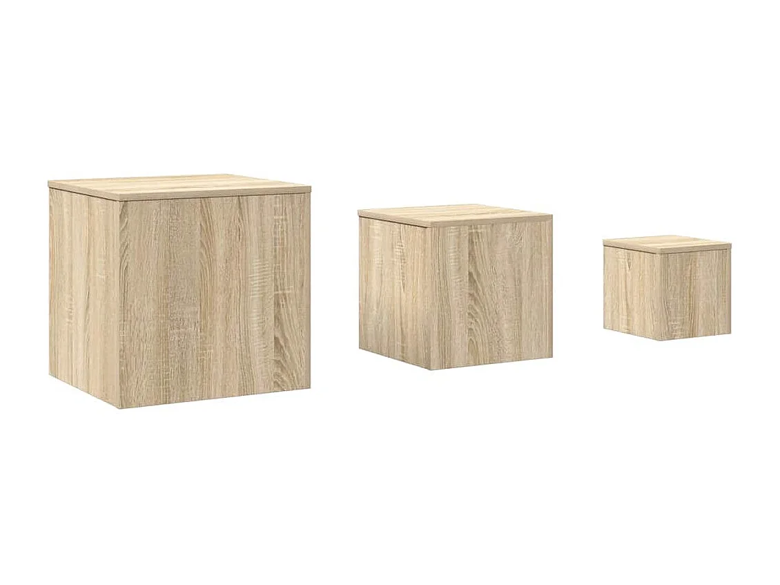 Tables d'appoint 3 pcs Chêne Sonoma Aggloméré
