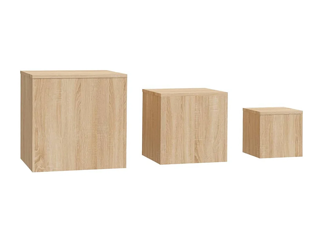 Tables d'appoint 3 pcs Chêne Sonoma Aggloméré