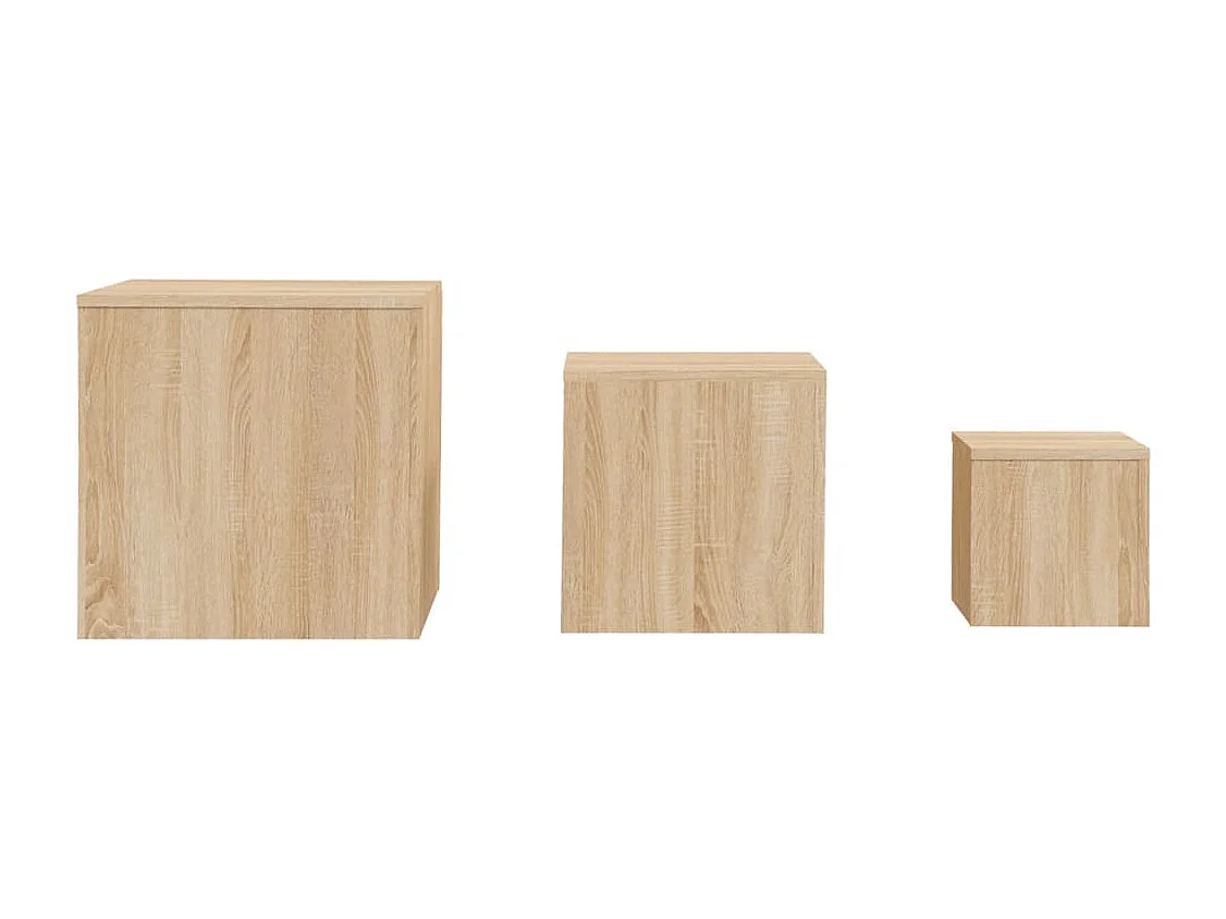 Tables d'appoint 3 pcs Chêne Sonoma Aggloméré