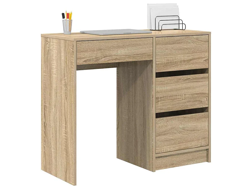 Schreibtisch aus Sonoma-Eiche, 90 x 37,5 x 75 cm, Holzwerkstoff