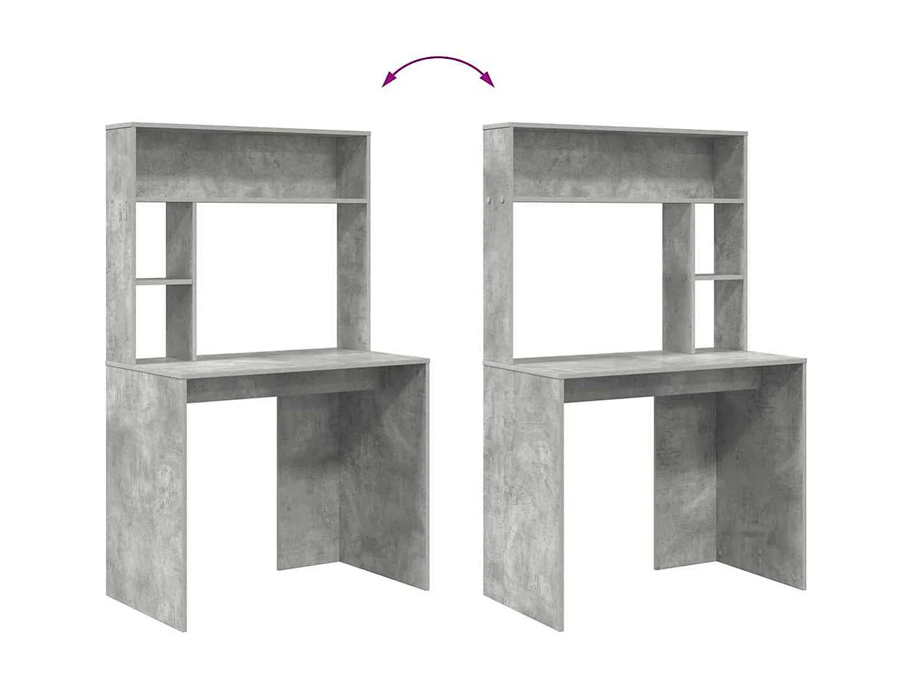 Scrivania grigio cemento 91 x 50 x 149 cm in legno ingegnerizzato