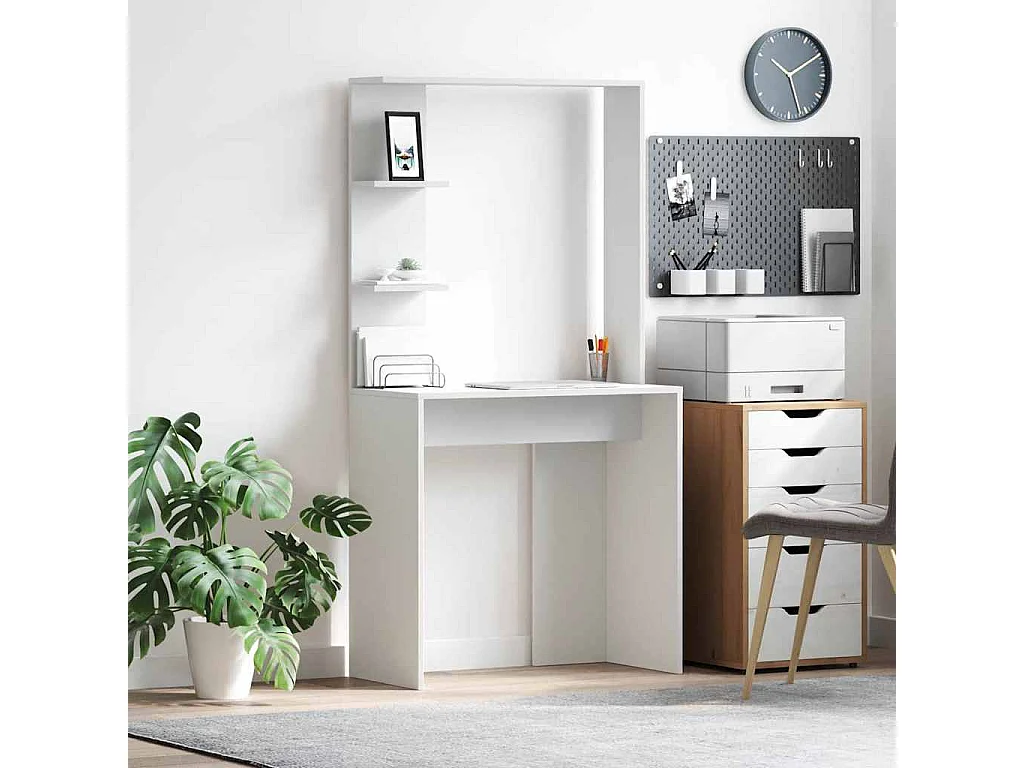 Bureau Blanc 78.5 x 37 x 154.5 cm Bois d'ingénierie