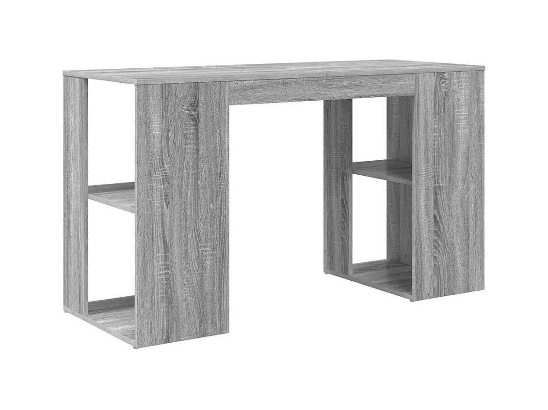 Bureau avec Rangement Gris Sonoma 130 x 50,5 x 75 cm