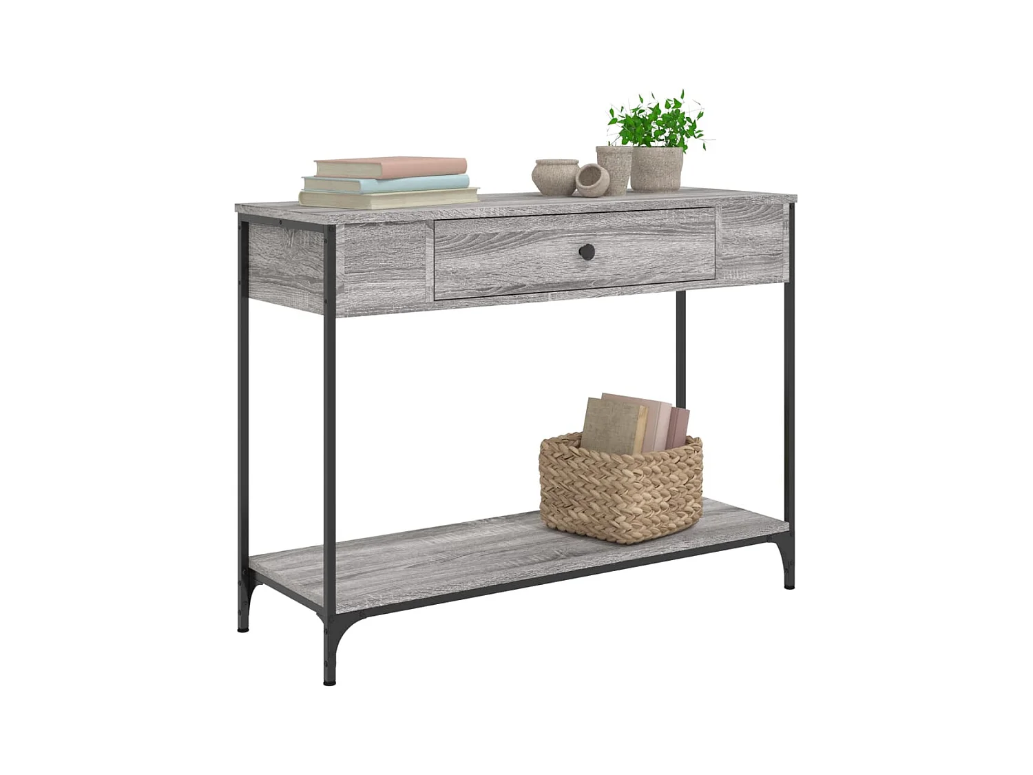 Sonoma consoletafel grijs 100x34,5x75 cm bewerkt hout