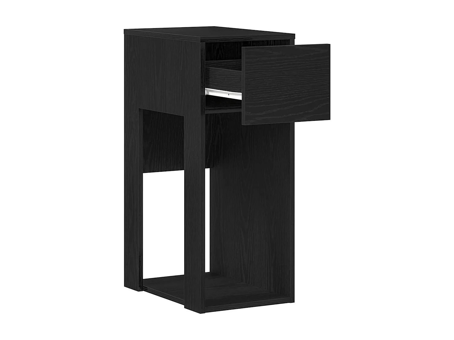 Support de tour d'ordinateur avec tiroir noir 30x44x74 cm