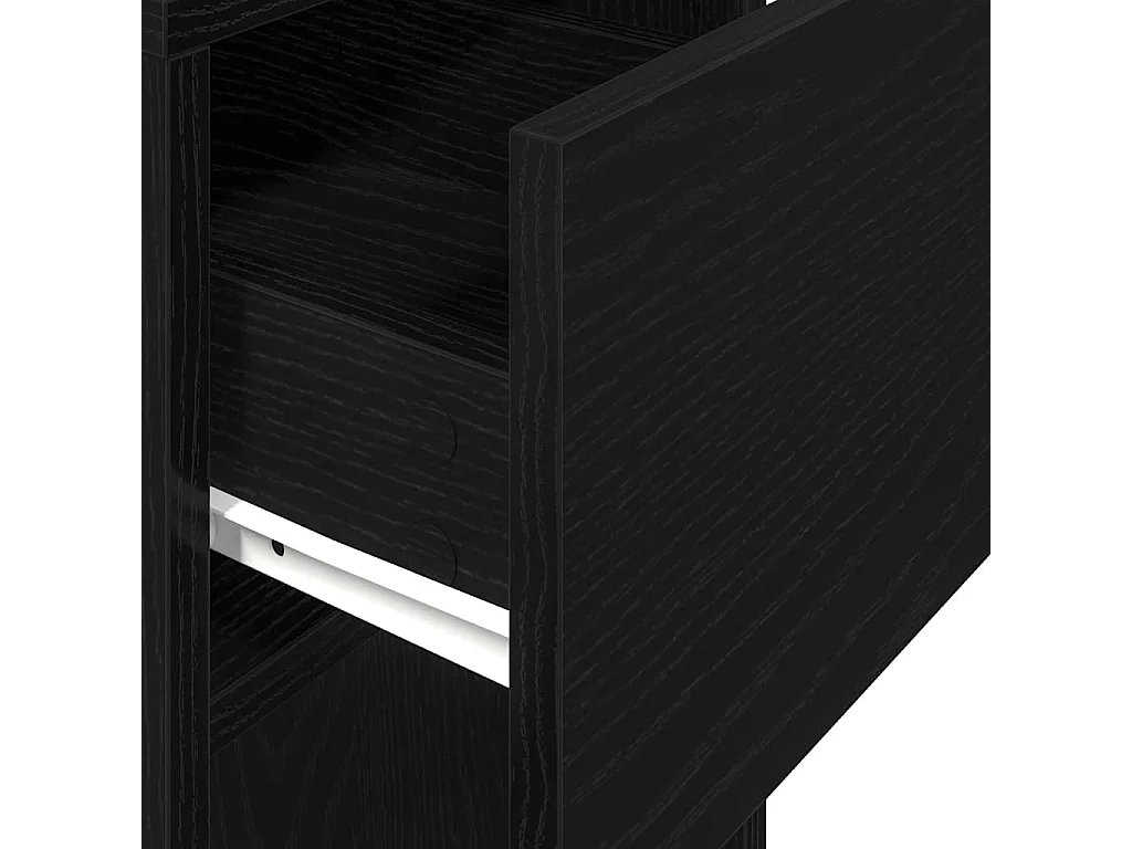 Support de tour d'ordinateur avec tiroir noir 30x44x74 cm