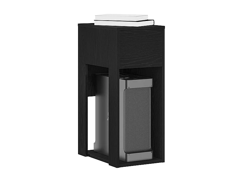 Supporto per torre computer con cassetto nero 30x44x74 cm