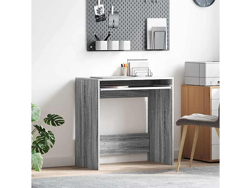 Schreibtisch mit Ablage Grau 77,5 x 43 x 79 cm Holzwerkstoff