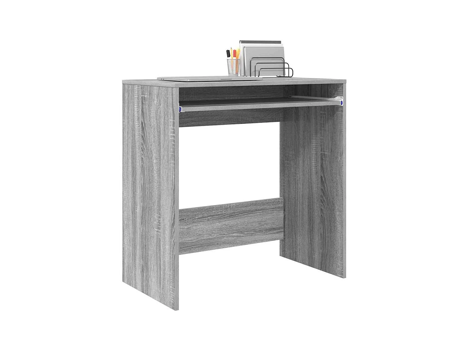 Bureau avec étagère Gris 77,5 x 43 x 79 cm Bois d'ingénierie