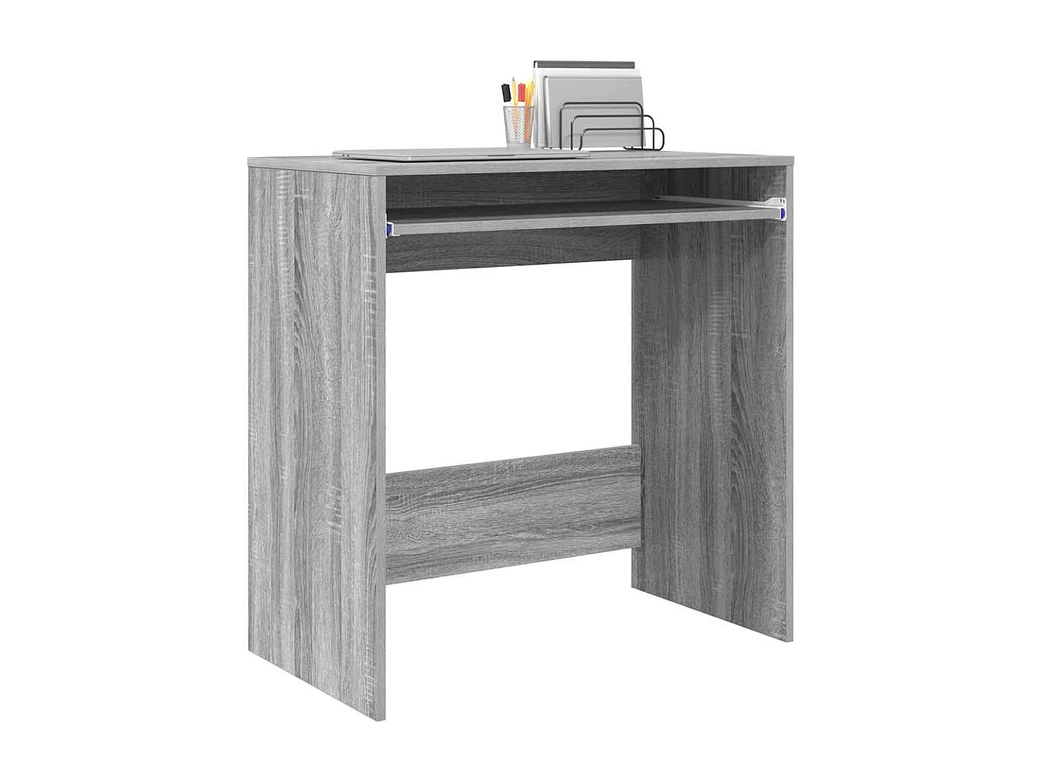 Bureau avec étagère Gris 77,5 x 43 x 79 cm Bois d'ingénierie