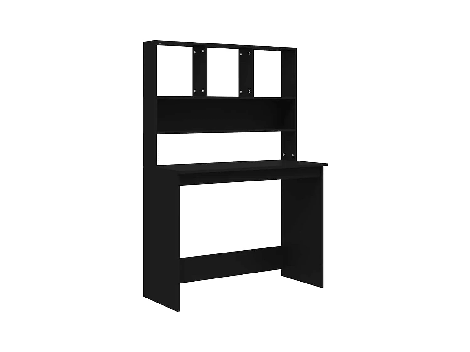 Bureau avec étagères Noir 102x45x148 cm Bois d'ingénierie