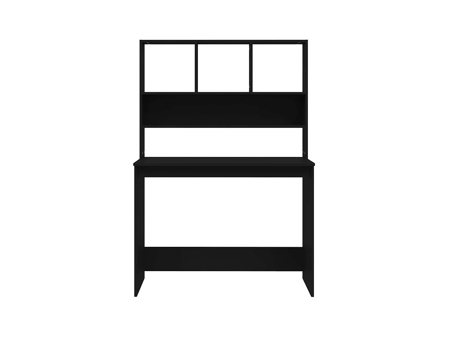 Bureau avec étagères Noir 102x45x148 cm Bois d'ingénierie