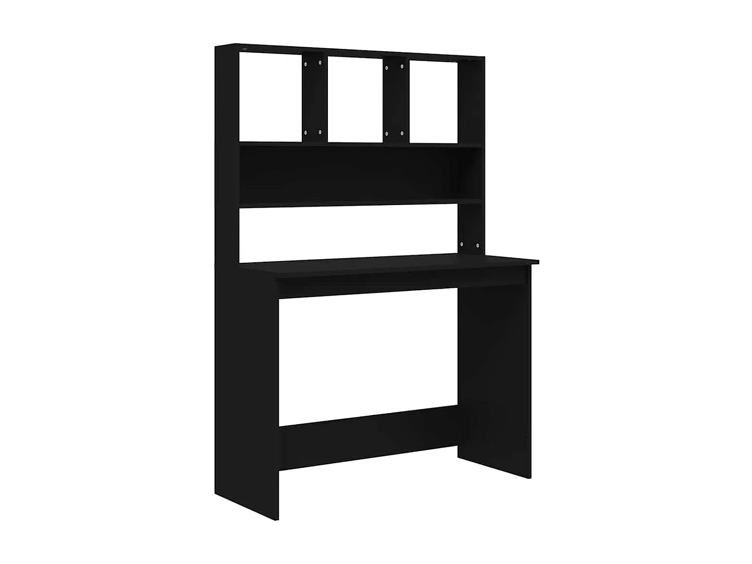 Bureau avec étagères Noir 102x45x148 cm Bois d'ingénierie
