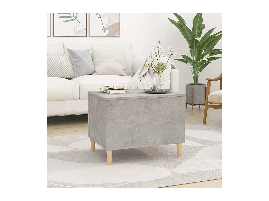 Betongrijze salontafel 60x44,5x45 cm bewerkt hout