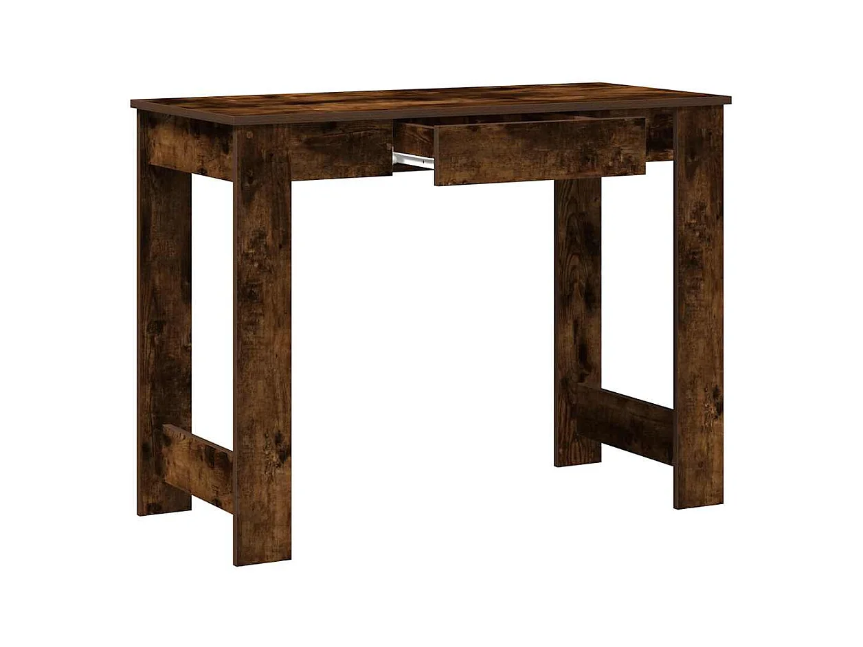 Bureau chêne fumé 100x45x75 cm bois d'ingénierie