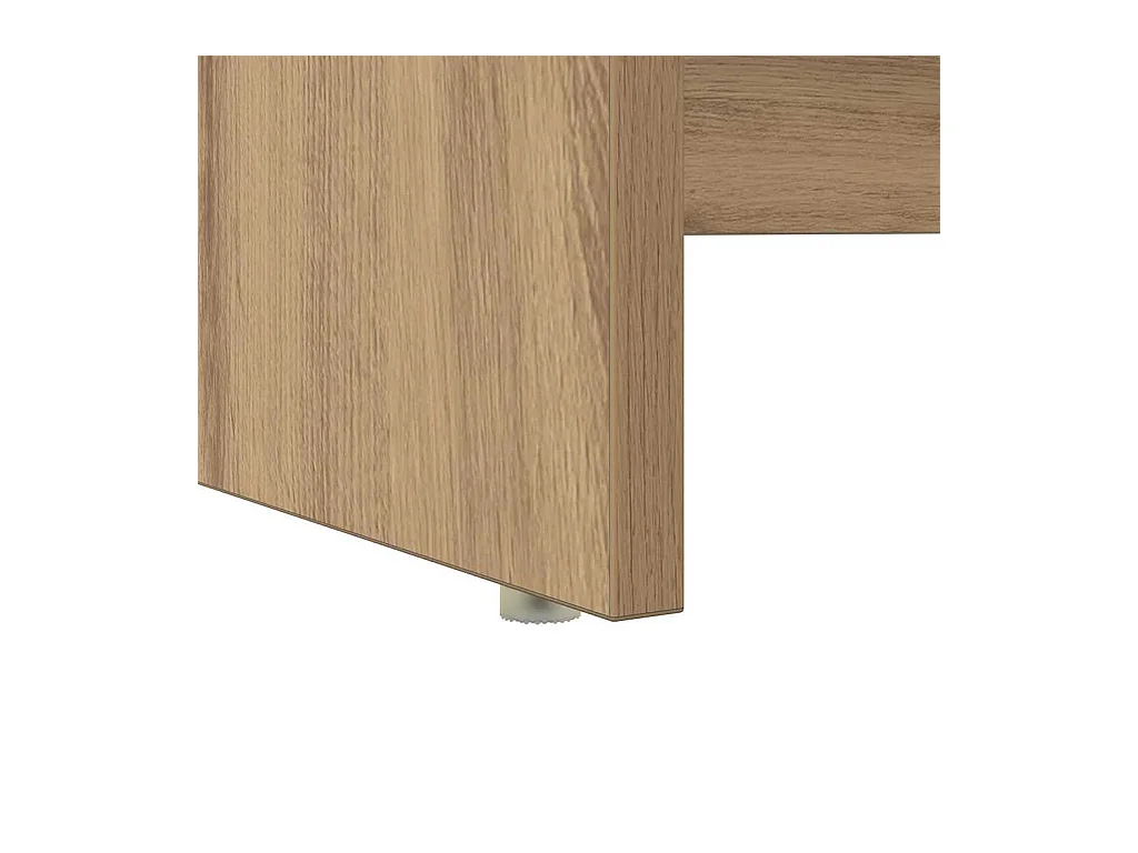 Scrivania con contenitore, rovere lavorato a mano, 120,5 x 44 x 88,5 cm