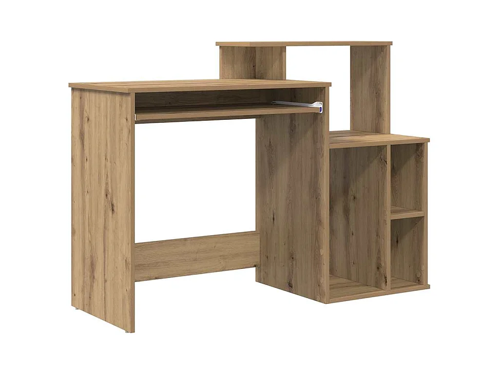 Schreibtisch mit Ablage, handgefertigte Eiche, 120,5 x 44 x 88,5 cm