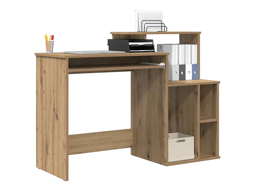 Schreibtisch mit Ablage, handgefertigte Eiche, 120,5 x 44 x 88,5 cm
