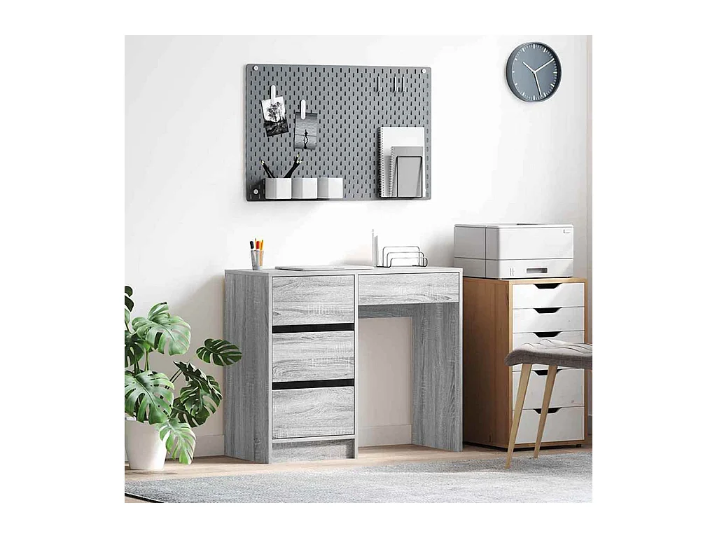Bureau Gris Sonoma 90 x 37,5 x 75 cm Bois d'ingénierie