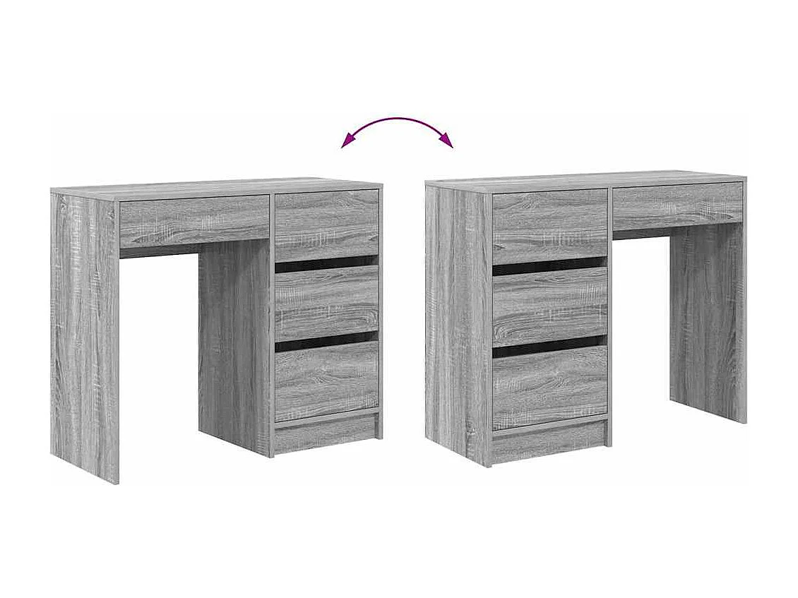 Bureau Gris Sonoma 90 x 37,5 x 75 cm Bois d'ingénierie