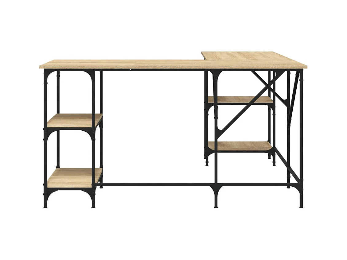 Bureau chêne sonoma 139x139x75 cm bois d'ingénierie