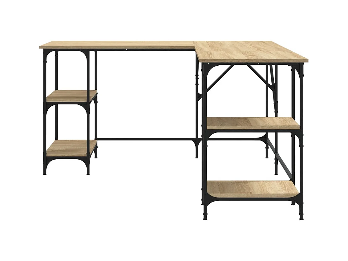 Bureau chêne sonoma 139x139x75 cm bois d'ingénierie