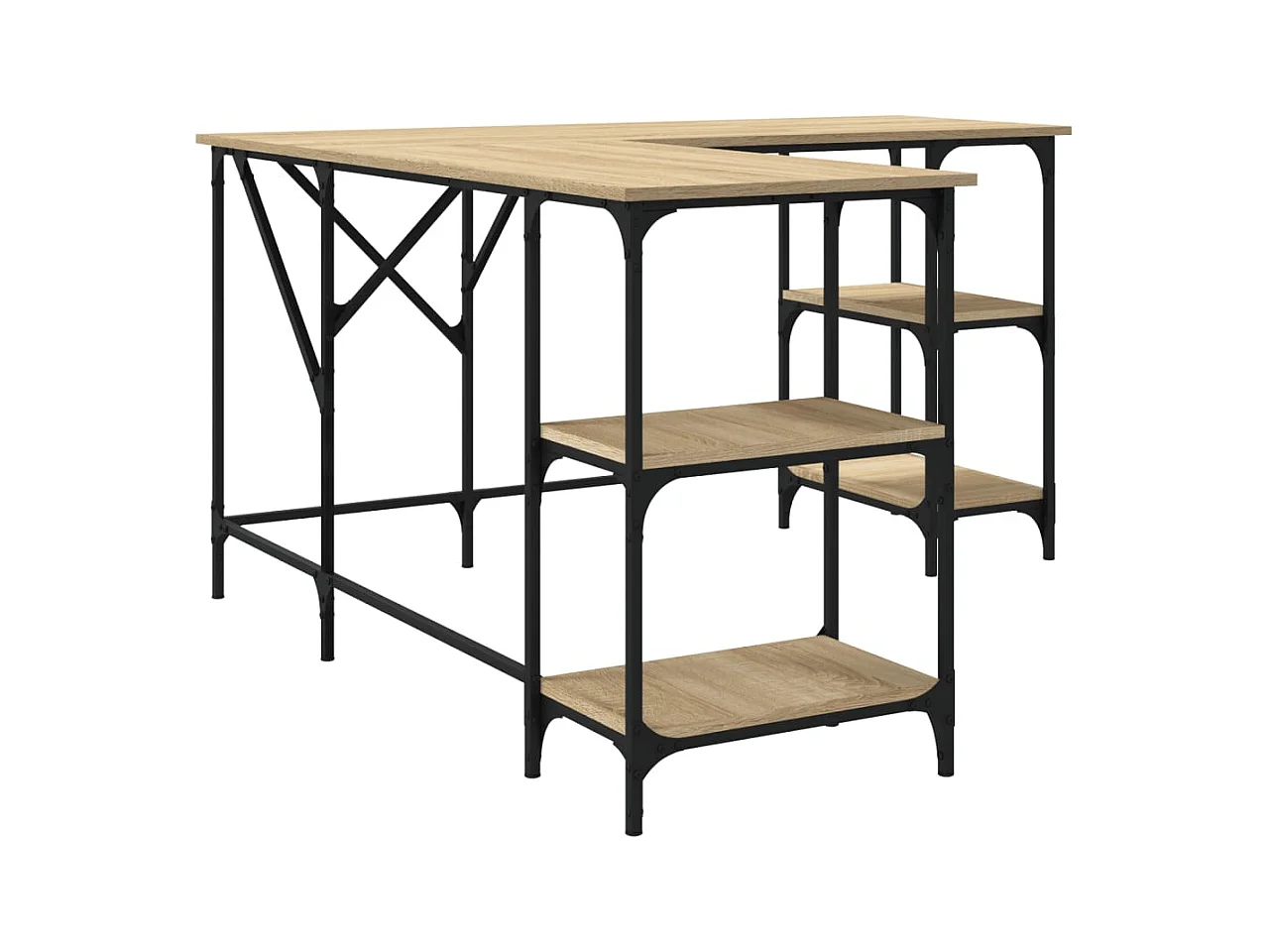 Bureau chêne sonoma 139x139x75 cm bois d'ingénierie