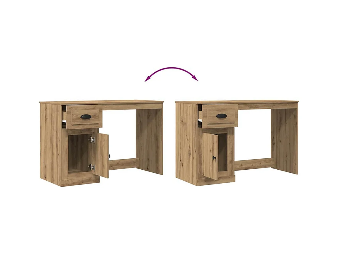 Bureau chêne artisanal 50 x 115 x 75 cm Bois d'ingénierie