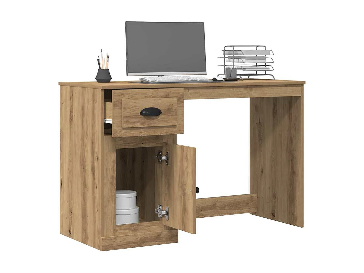 Bureau chêne artisanal 50 x 115 x 75 cm Bois d'ingénierie