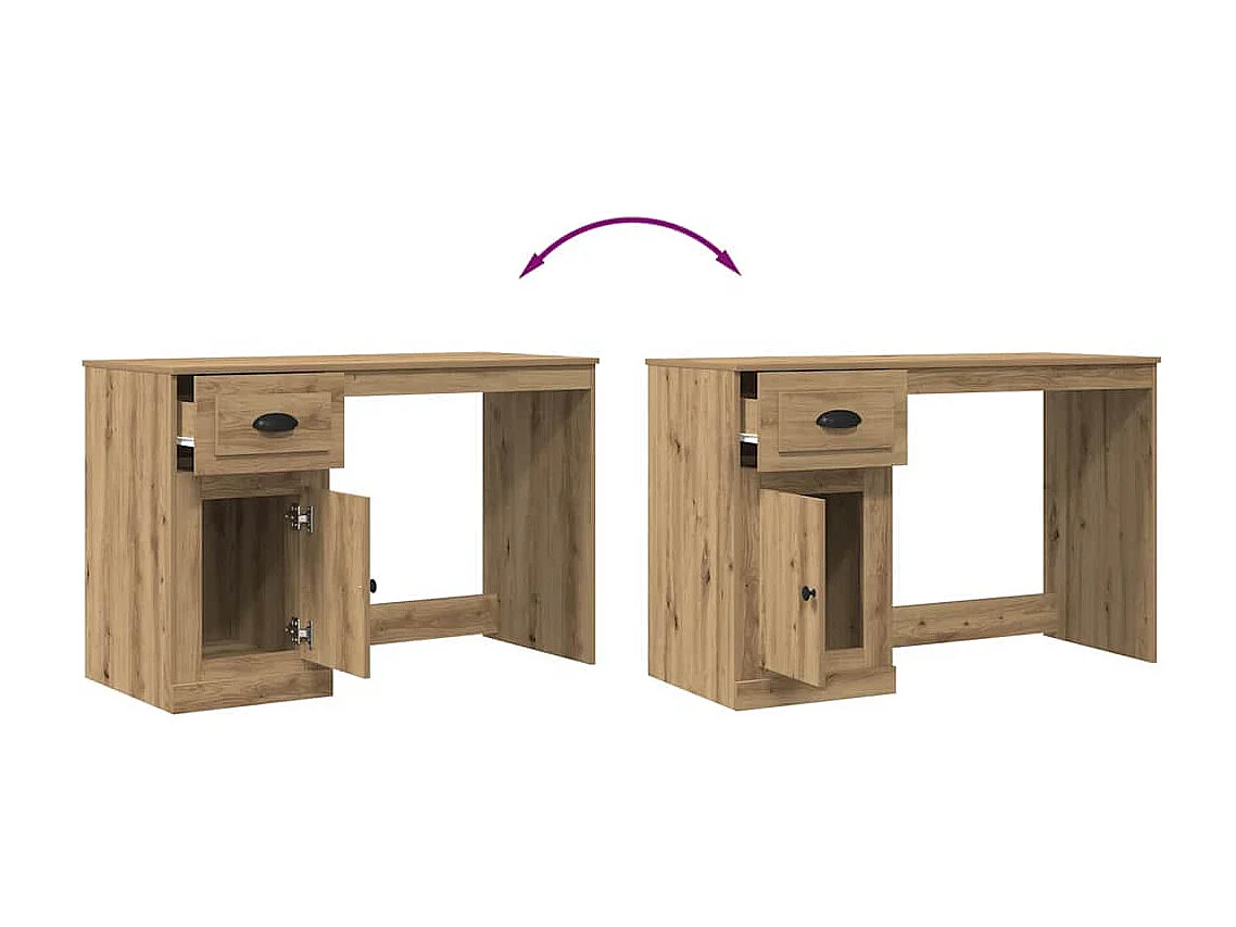 Bureau chêne artisanal 50 x 115 x 75 cm Bois d'ingénierie