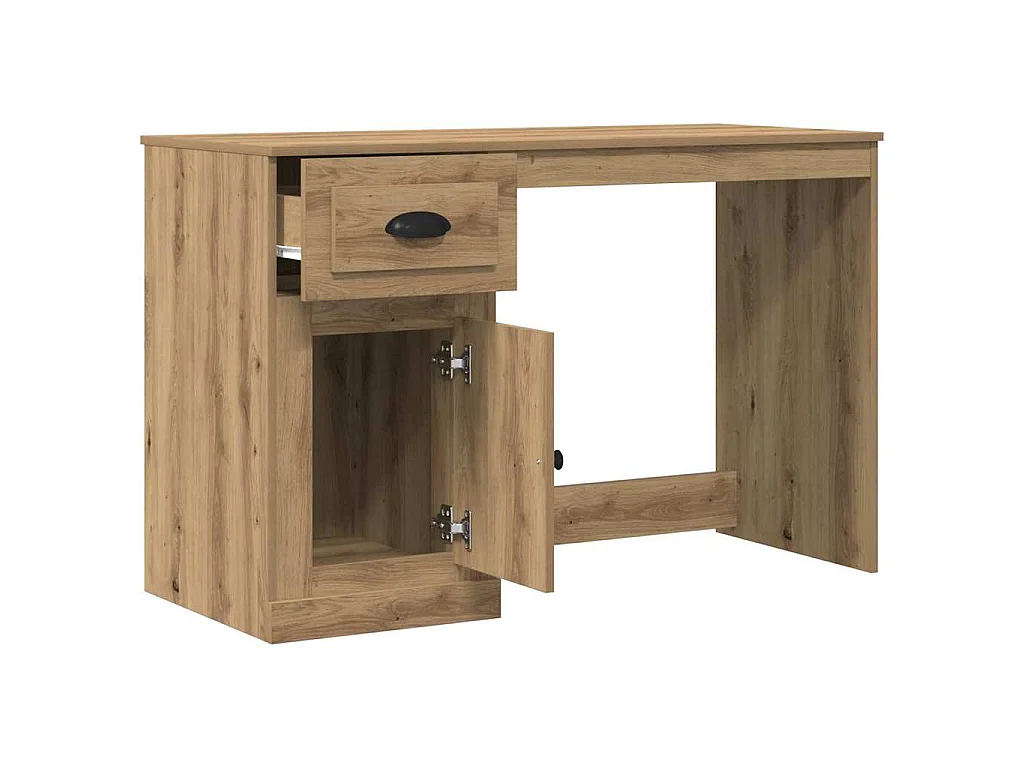Handgefertigter Schreibtisch aus Eichenholz 50 x 115 x 75 cm Holzwerkstoff